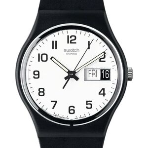 New Swatch Black and White Analog Watch~34mm